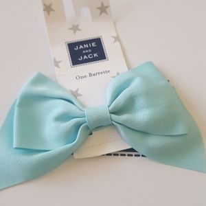 Janie and jack NWT Tiffany blue bow hair clip